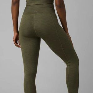 Prana Becksa Olive Green Ribbed Tights